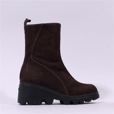 Wonders Toronto Wedge Boot - Brown Suede
